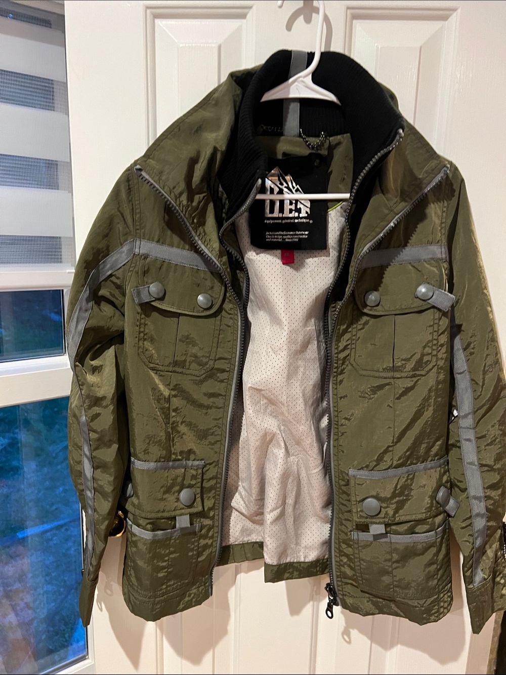 Equipment Olive Green Men's Field Jacket with Reflective Trim